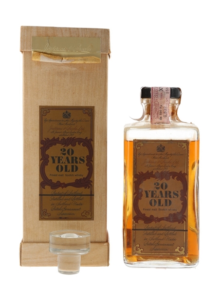 J & B 20 Year Old Finest Malt Bottled 1970s - Dateo Import 75cl / 43%