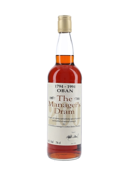 Oban 16 Year Old The Manager's Dram Bottled 1994 - 200th Anniversary 70cl / 64%