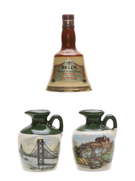 Scotch Whisky Ceramic Miniatures Including Bell's Decanter 5cl & 2 x 4.75cl