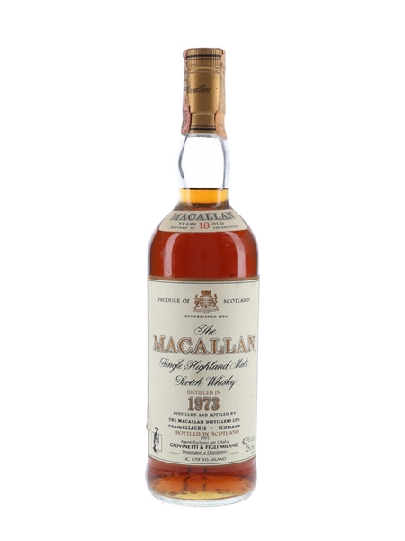 Macallan 1973 18 Year Old Bottled 1991 - Giovinetti 75cl / 43%