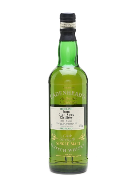 Glen Spey 1981 15 Year Old Bottled 1996 - Cadenhead's 70cl / 62.2%