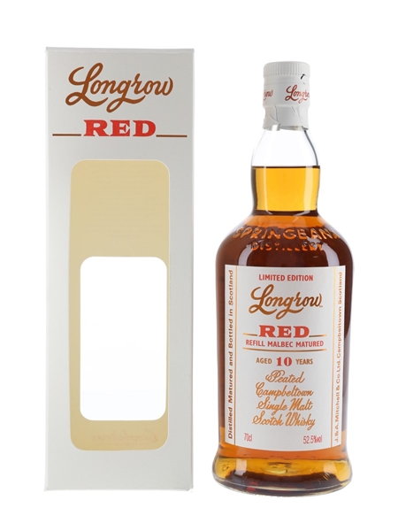 Longrow Red 10 Year Old Refill Malbec Matured Bottled 2020 70cl / 52.5%