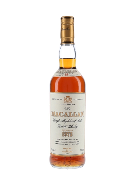 Macallan 1973 18 Year Old Bottled 1991 70cl / 43%