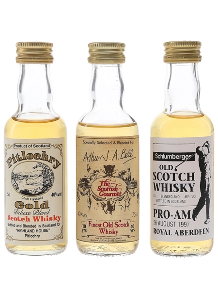 Pitlochry Gold, Schlumberger & The Scottish Gourmet  3 x 5cl / 40%