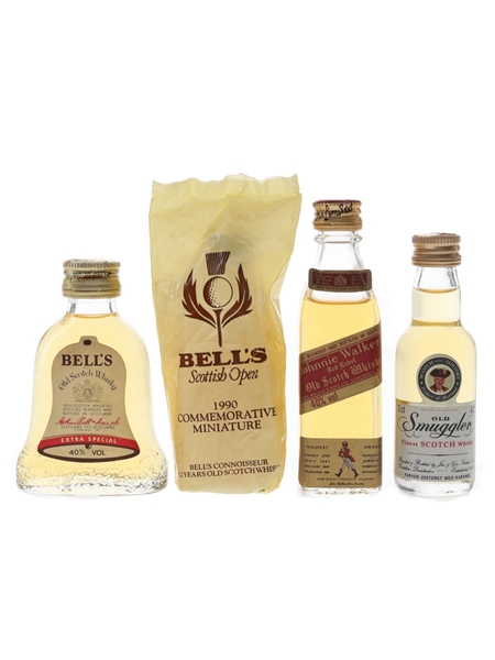 Bell's, Johnnie Walker & Old Smuggler  4 x 3cl-5cl / 40%