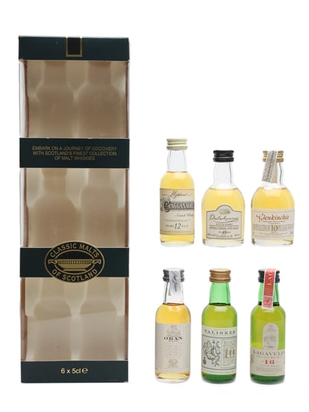 Classic Malts Set Cragganmore, Dalwhinnie, Glenkinchie, Lagavulin, Oban & Talisker 6 x 5cl