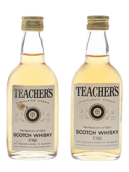 Teacher's Highland Cream Bottled 1970s 2 x 5cl / 40%