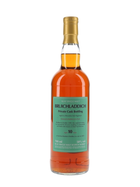 Bruichladdich 2009 10 Year Old Rivesaltes Cask 3653 Private Cask Bottling 70cl / 50%