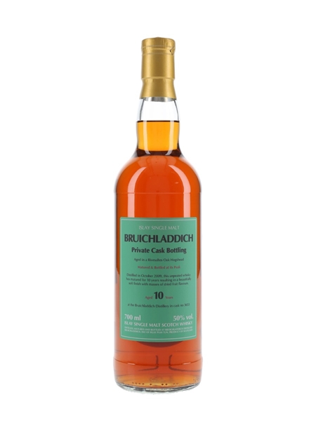 Bruichladdich 2009 10 Year Old Rivesaltes Cask 3653 Private Cask Bottling 70cl / 50%