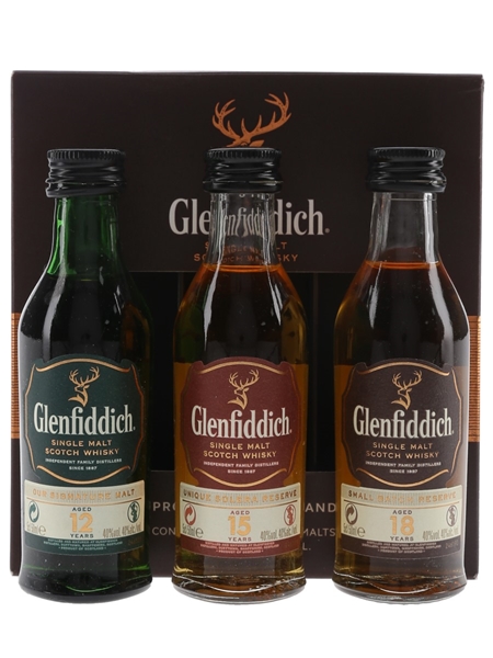 Glenfiddich Single Malt Collection 12, 15 & 18 Year Old 3 x 5cl / 40%