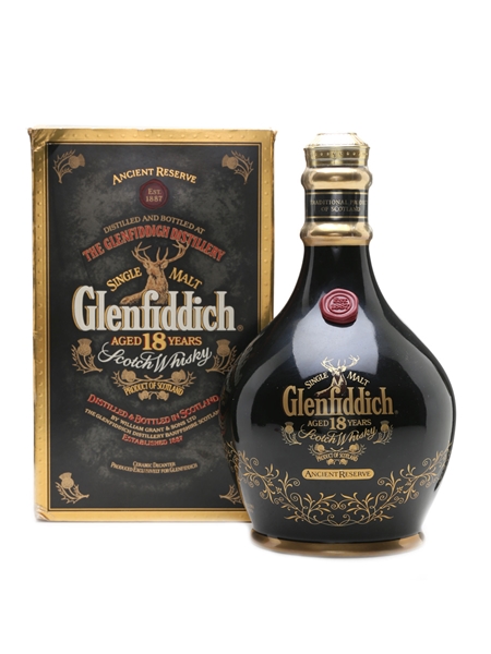 Glenfiddich 18 Year Old Ancient Reserve Black Ceramic Decanter 70cl / 43%