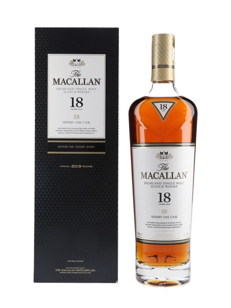 Macallan 18 Year Old Sherry Oak Annual 2019 Release 70cl / 43%