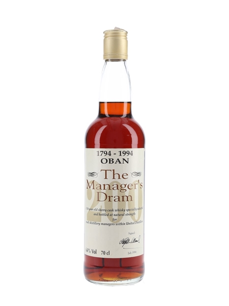 Oban 16 Year Old The Manager's Dram Bottled 1994 - 200th Anniversary 70cl / 64%