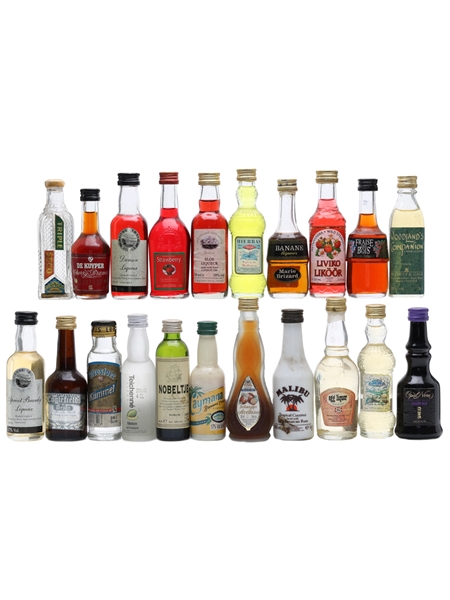 21 Assorted Liqueurs Miniatures 