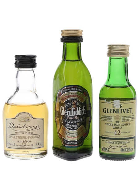 Dalwhinnie, Glenfiddich & Glenlivet  3 x 5cl