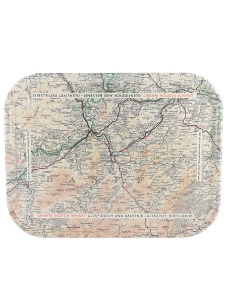 Grant's Scotch Whisky Map Tray Glenfiddich & Balvenie Distilleries 22cm x 28cm