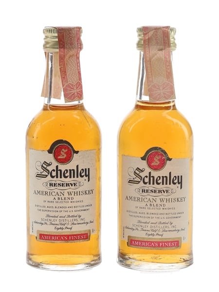 Schenley Reserve Bottled 1970s-1980s 2 x 5cl