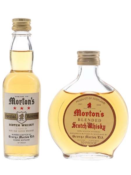 Morton's Blended Scotch & Special Reserve Bottled 1960s-1970s 2 x 5cl / 40%