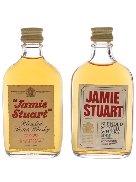 Jamie Stuart Blended Scotch Whisky Bottled 1960s-1970s - J & G Stewart Ltd 2 x 5cl / 40%