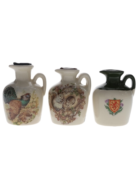 Lindisfarne Glen Fiona Ceramic Decanters  3 x 4.7cl-5cl / 40%