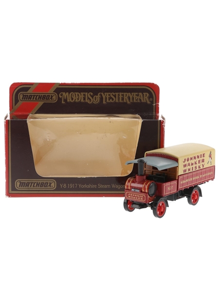 Johnnie Walker Whisky Y-8 1917 Yorkshire Steam Wagon Matchbox - Models Of Yesteryear 10cm x 5cm x 3cm