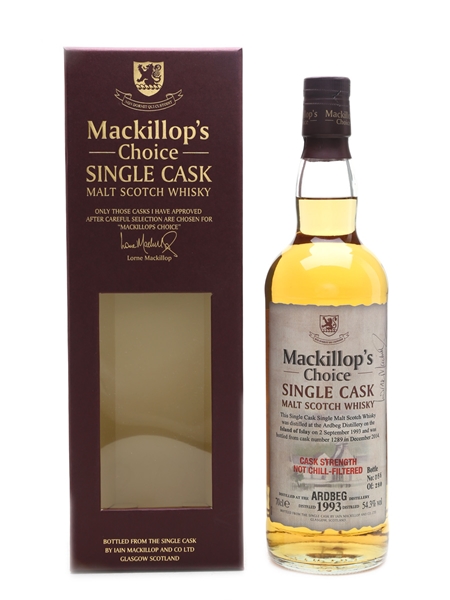 Ardbeg 1993 Mackillop's Choice Signed By Lorne Mackillop 70cl / 54.3%