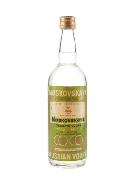 Moskovskaya Russian Vodka 3 Year Old Bottled 1960s 75.7cl / 40%