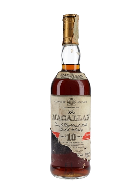 Macallan 10 Year Old Full Proof Bottled 1980s - Giovinetti 75cl / 57%