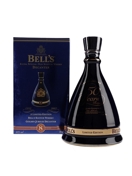 Bell's Ceramic Decanter 2002 Golden Jubilee Queen Elizabeth II 50 Years Reign 70cl / 40%