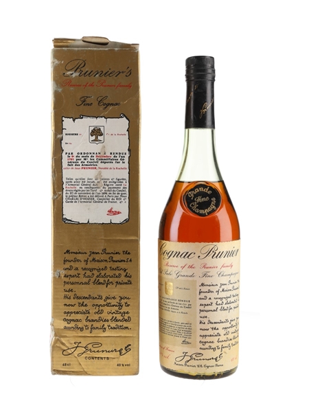 Prunier Old Pale Fine Champagne Cognac Bottled 1980s 68cl / 40%