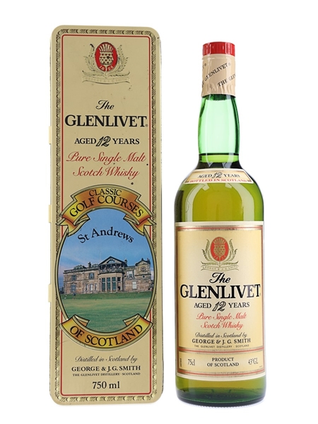 Glenlivet 12 Year Old Bottled 1980s - Classic Golf Courses St Andrews 75cl / 43%