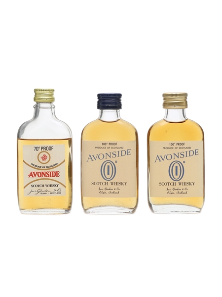 Avonside 100 Proof & 70 Proof Miniatures Bottled 1970s 3 x 5cl