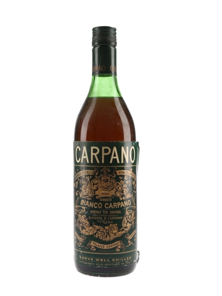 Carpano Vermouth Bianco Bottled 1970s 100cl