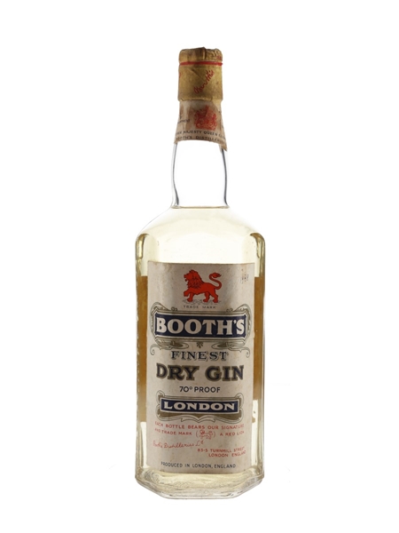 Booth's Finest Dry Gin Bottled 1958 75cl / 40%