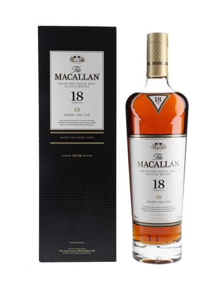 Macallan 18 Year Old Sherry Oak Annual 2018 Release 70cl / 43%