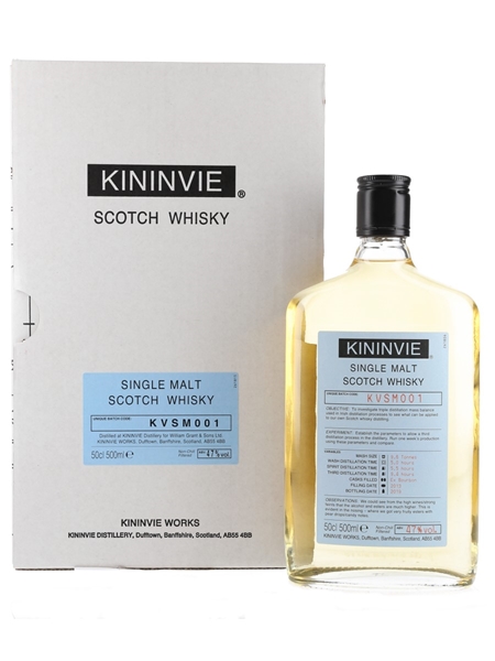 Kininvie 2013 Single Malt Batch KVSM001 Bottled 2019 50cl / 47%