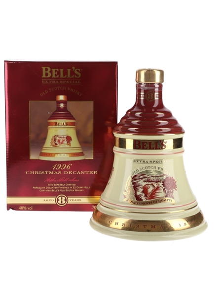 Bell's Christmas 1996 Ceramic Decanter Ingredients Of Quality 70cl / 40%