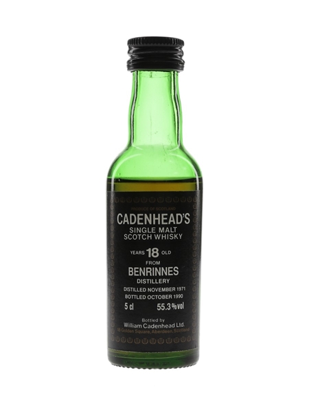 Benrinnes 1971 18 Year Old Bottled 1990 - Cadenhead's 5cl / 55.3%