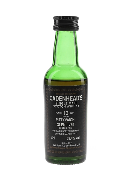 Pittyvaich 1977 13 Year Old Bottled 1991 - Cadenhead's 5cl / 58.4%