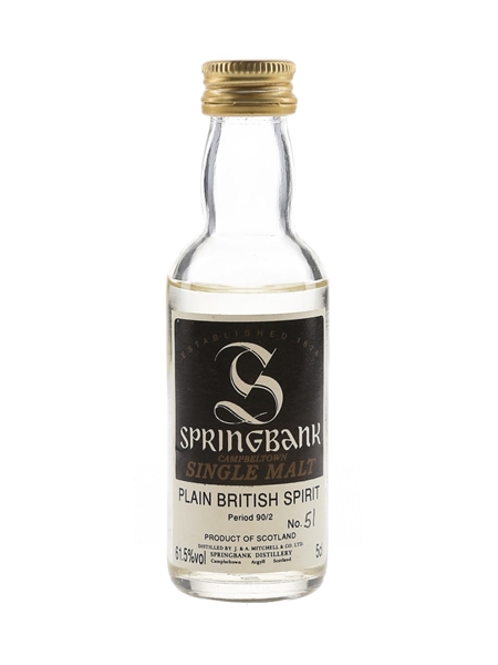 Springbank Single Malt Plain British Spirit Period 90-2 5cl / 61.5%