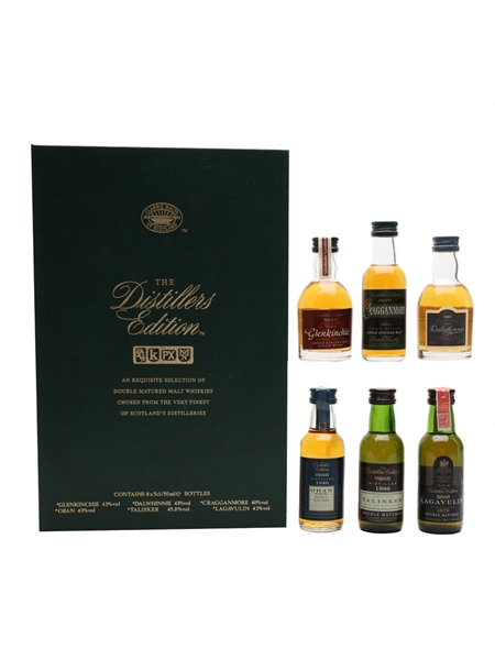 Classic Malts Distillers Edition Set Dalwhinnie 1980, Lagavulin 1979, Glenkinchie 1986, Talisker 1986, Cragganmore 1984 & Oban 1980 6 x 5cl