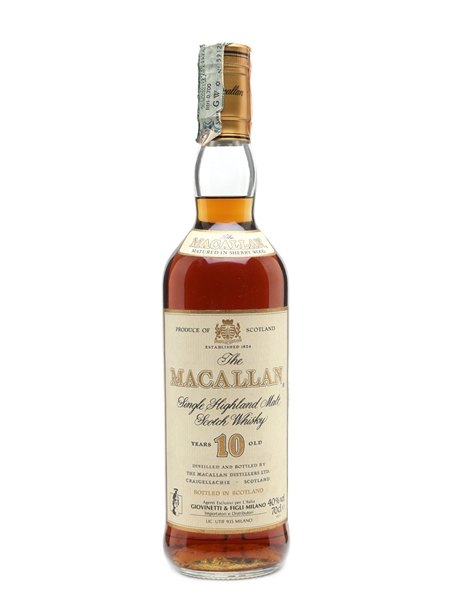 Macallan 10 Year Old Bottled 1990s - Giovinetti 70cl / 40%