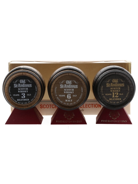 Old St Andrews Whisky Selection Miniature Barrels - 3, 6 & 12 Year Old 3 x 5cl / 40%