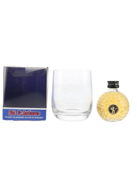 Old St Andrews Clubhouse Golf Ball Miniature With Tumbler  5cl / 40%