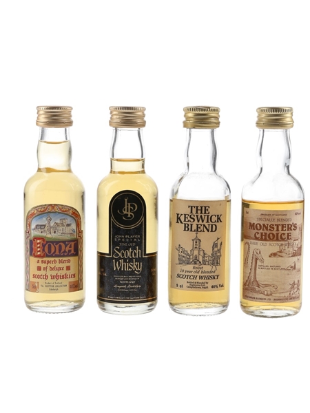 Assorted Blended Scotch Whisky Iona, JPS, Keswick Blend, Monster's Choice 4 x 5cl / 40%