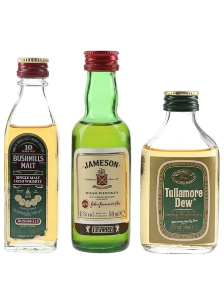 Bushmills 10 Year Old, Jameson & Tullamore Dew  3 x 5cl / 43%