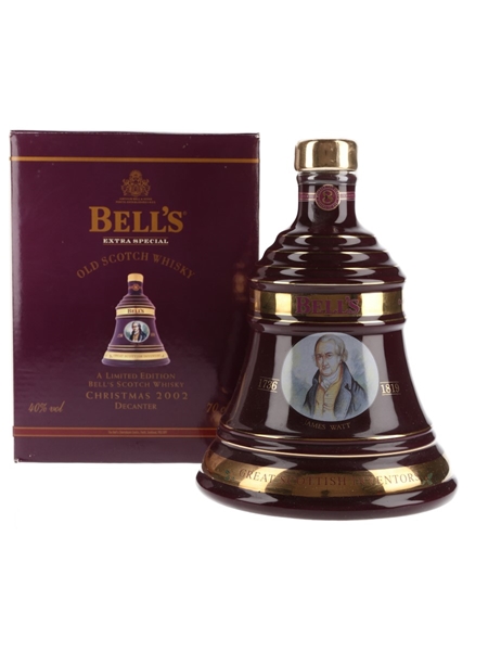 Bell's Christmas 2002 Ceramic Decanter James Watt 70cl / 40%