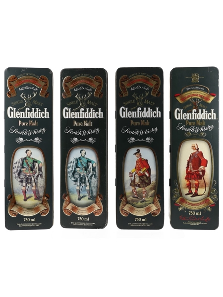 Glenfiddich Clans Of The Highlands Of Scotland Whisky Tins - Empty  