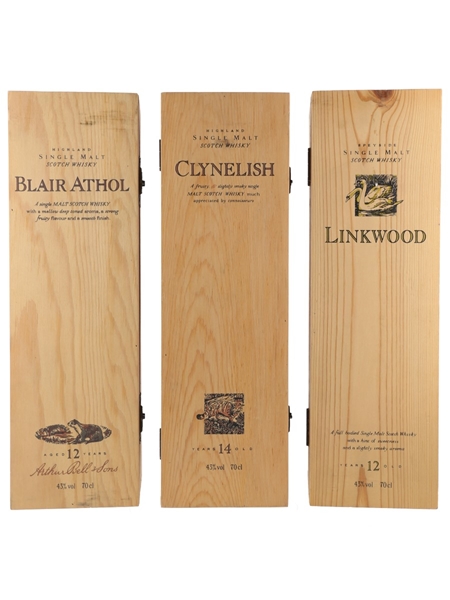 Flora & Fauna Whisky Boxes - Empty Blair Athol, Clynelish, Linkwood 