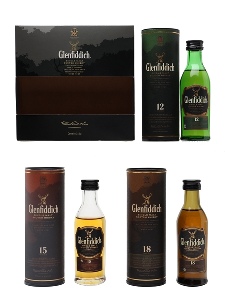 Glenfiddich Single Malt Collection 12, 15 & 18 Year Old 3 x 5cl / 40%